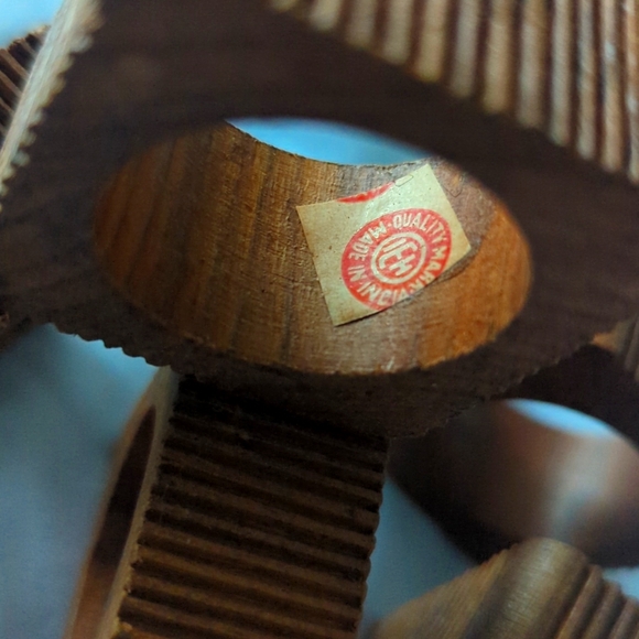 Napkin wooden Rings 6 pieces - Picture 2 of 3